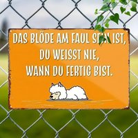 Germany Sign Funny Saying The folly of laziness is Decorative Hanging Sign Gatehouse Entrance Metal Sign Funny Birthday