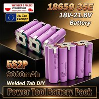 18650 35E 5S2P 18 V/21,6 V Lithium-Ionen-Akkupack, 9000 mAh, geeignet für Elektrobohrmaschinen und Elektrowerkzeuge für Heimwerker.