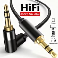 3.5mm Jack Audio Cable 90 Degree Right Angle Auxiliary Cable 3.5mm Male To Female Headphone Adapter Cord for MP3/4 Car Speakers