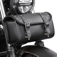 Motorcycle Fork Tool Bag 4-5L PU Leather Waterproof Universal Saddlebag for Front Fork Handlebar Sissybar Storage Pouch Roll Bag