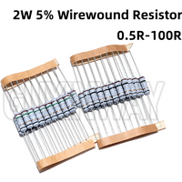 20pcs 2W 5% Wirewound Resistor Fuse 0.05R 0.1R 0.15R 1R 2.2R 4.7R 5.1R 10R 20R 22R 47R 51R 100R 0.1 0.22 0.33 0.47 0.5 1 ohm
