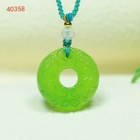 Natural Exquisite Green Round Pixiu Men's and Women's Pendant