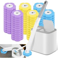 24-72 Pcs Disposable Toilet Brush Replacement Head Cleaning Kit Long Handle Toilet Bowl BrushWc Accessories Tool