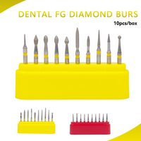 1 Box Dental Diamond Burs Drill Kit FG 1.6mm for High Speed Handpiece For Composite and Porcelain Crown Fine Polishing