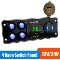 Panneau de commutation 24V 12V, 4 boutons, bascule d'éclairage de voiture, chargeur USB 3.0, adaptateur d'alimentation, accessoires automobiles pour bateau, caravane, camping-car, camion, remorque
