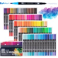 120 Colors Felt Tip Drawing Watercolor Art Markers Pen Dual Brush Fineliner Colouring Pen Set for Art Calligraphy Painting