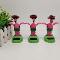 Car Accessories Solar Energy Accessories Bobblehead Doll Funny Flamingo Shape Accessories Gift Creative Interior Automotive