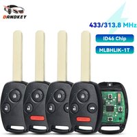 Dandkey 433Mhz ID46 PCF7961 Chip Remote Key For Honda HLIK-1T HLIK-2T Accord Element Pilot CR-V HR-V City Jazz Odyssey Civic
