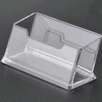 1-12pcs Transparent Business Card Holder Acrylic Display Stand Box Desk Storage Shelf Plastic Desktop Holder Office Supplies