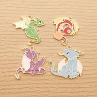 10pcs Dinosaur Charm for Jewelry Making Supplies Animal Enamel Necklace Pendant Keychain Phone Diy Craft Accessories Materials