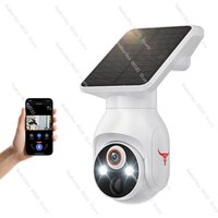 8MP Ultra HD Outdoor Dome Camera 360 Panoramic PTZ CCTV System IP Camera Panoramic View with Solar Panel 8000mAh Battery
