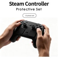 12-in-1 Thumb Control Set GP-828 For Steam Controller with Joystick Caps,Touchpad Stickers & Back Button Pads