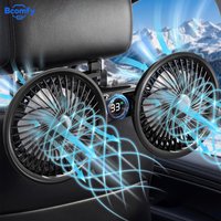 Car Seat Fan 360° Rotation Foldable Arm Car Back Seat Cooling Fan USB Powered Dual Head Fan 3-speed Air Cooler Car Accessories