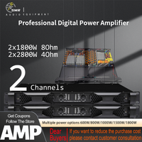 SenMicre DN218 Professional Digital Power Amplifier 2 Channel DJ Subwoofer Amplifier 2X1800W 8ohm Audio Line Array Speaker AMP