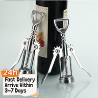 Stainless Steel Metal Wine Corkscrew Portable Modern Wine Bottle Opener Practical Multifunctional Manual for Restaurant Chateau