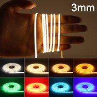 3mm Ultra Thin COB LED Strip Light 12V LED Strip Ribbon Lamp 24V Tape LED Colorful FOB COB Strip Blue/Green/Red for Room Decor