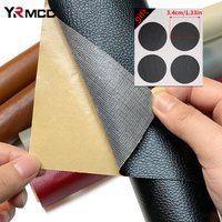5PCS PU Leather Repair Self Adhesive Black Car Seat Circular Repair Patches Soft Burn Hole Scratch Repair Patch for Car Stickers