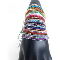 Natural Stone Beads Bracelet Jewelry 2MM Crystal quartz turquoise garnet Adjustable mini bracelet for Women Gift Wholesale