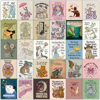 50/100 Pcs Vintage Soul Quote Illustration Stickers New Removable Waterproof for Cup Envelope Diary Notebook Wall Decals