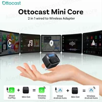OTTOCAST Tiny Cube Dongle 2 in 1 Wireless CarPlay Android Auto Mini Core Adapter Car Accessories for iPhone Samsung Google phone