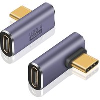 1x USB Right Left Angle Type C Adapter USB 4 Cable 40Gbps Extender 8K Video Display 100W Charging for Thunderbolt 4/3 HUB Mobile