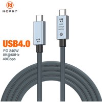 USB C Thunderbolt 4 40Gbps USB4 Cable USB Type C to C 240W Super Fast charging Cable Thunderbolt3 for egpu SSD iPad MacBook Air