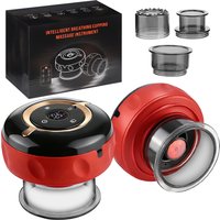 Smart Red Light Therapy Cupping Scraping Massager With Remote Control 12 Levels Heating Vacuum Suction Cup For Back Muscle Relax