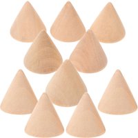 10Pcs 3.1cm Smooth Sanded Wooden Cone Craft Supply for Jewelry Organizer Ring Holder DIY Decor Painting Staining Pyrography