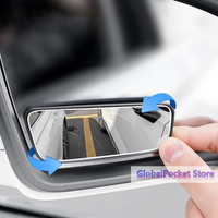 2Pcs Car Rearview Mirror Blind Spot Mirror Front Rear Wheels 360 Degree Adjustable Car Rearview Convex Mirror Wide Angle Mirrors