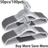 Hangers 50/30/20/10/1pack Space Saving Coat Hanger Upgraded Rubber Stripe Non-Slip Pants Hangers 360° Swivel Hook Clothes