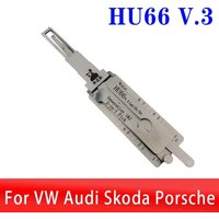 Lishi 2-w-1 HU66 V.3 Dekoder Narzędzie do Otwierania Drzwi Samochodowych dla VW Audi Porsche, Profesjonalne Narzędzie do Otwierania Zamków dla Ślusarzy Samochodowych