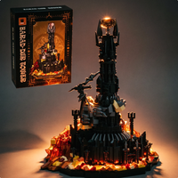 High-quality castle building blocks-black lighthouse model, creative assembly brick toys and gifts for adult fans