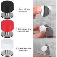 Stainless Steel Non Punch Tools Heavy Duty Rubber Floor Protector Door Stopper Door Stop Rubber Stopper