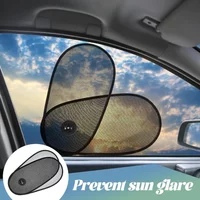 2pcs Universal Car Side Window Sun Shade, Breathable Mesh Sun Visor with Suction Cup, Reduce Sun Glare & Heat, Car Interior