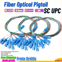 SC APC UPC Fiber Optical Colorful Pigtail 12 Colored LSZH Simplex Single Mode 0.9Mm 1.5m