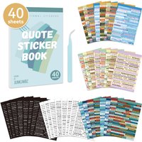 40 Sheets English Sentence Die-cutting Sticker Book For DIY Scrapbook Planner Junk Journal Notebook Phone Stationery Supplies