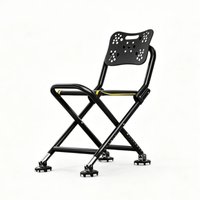 Portable Four-leg Fishing Chair Folding Fish Chair Adjustable Backrest Recliner Iron Camping Chair Stool