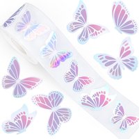100-500pcs Laser Butterfly Stickers Cute Gift Box Thank you Stickers Packaging Decoration Adhesive Lables Stationery Sticker