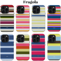 Fragola Ins Korean Striped Phone Case for Samsung Galaxy S20 S23 S24 S25 S26 FE Plus Ultra Edge 4G 5G Luxury Double-layer Cover