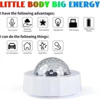 Multicolor Car Disco Lights Mini Car Disco Ball Rechargeable Disco Ball Protable Stage Party Lights for Auto Home Bar Party