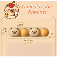 Kapibala Cable Fixing device for desktop data cable organization, silicone non-punching winding device, cute cartoon storage