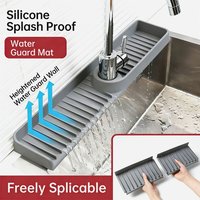 Silicone Sink Splash Guard Mat Spliceable Quick Drain Kitchen Sink Holder Non-slip Slope Design Drainage Drying Pad