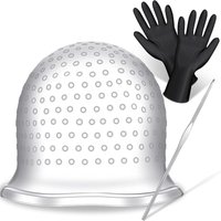 Hair Coloring Cap with Hook Reusable Hair Dyeing Gloves Highlighting Silicone Hat DIY Hair Beauty Styling Tools Kit