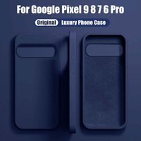 Luxury Original Liquid Silicone Cases for Google Pixel 9 8 6 7 Pro XL Shockproof Case for Google Pixel 8A 7A 6A Soft Phone Cover