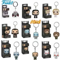 FUNKO pop Movie TV Game of Jon Snow Daenerys Davos Ghost Night King Thrones Tylion Drogon KeyChain Figure Model Collectible Toys