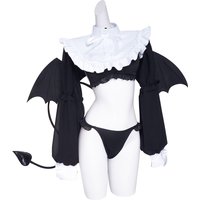My Dress-Up Darling Marin Kitagawa Liz Succubus Cosplay Costume Gothic Full Set Outfit Halloween Carnival Party Roleplay Dress