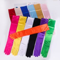 55cm Women Solid Wedding Etiquette Evening Dress Opera/Elbow/Wrist Satin Stretch Long Gloves Retro Party Carnival Cosplay Gloves