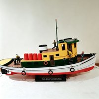 RC Ships 66cmabs Material R-series Remote Control Tugboat 3D Segmented Printed RC Schiffe Model Kit Ship Toy