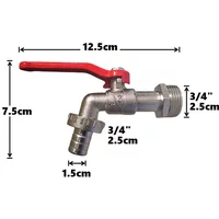 3/4" x 3/4" Zinc Alloy Garden Faucet, Single Outlet Hose Bibb Tap for Outdoor Watering, Irrigation, Greenhouse (Heavy Duty)