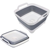 Collapsible Portable Plastic Vegetable Wash Basin with Drain Plug for Dish Storage Vegetable and Fruit Washing Chill Bucket